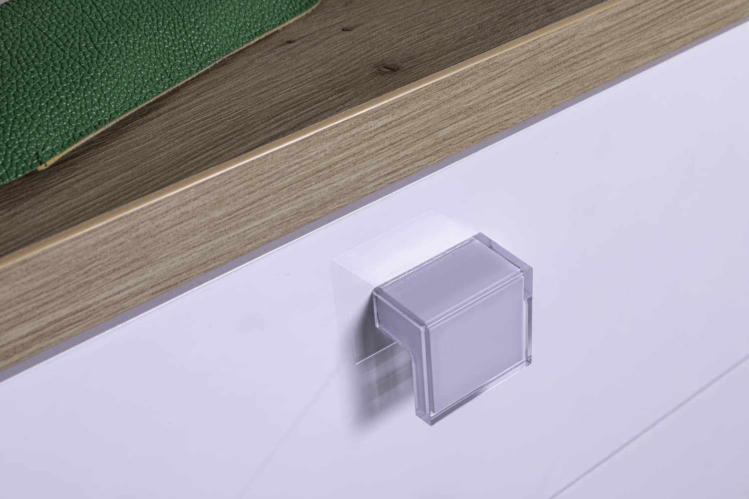 Composad Globo comodino 2 cassetti rovere bianco