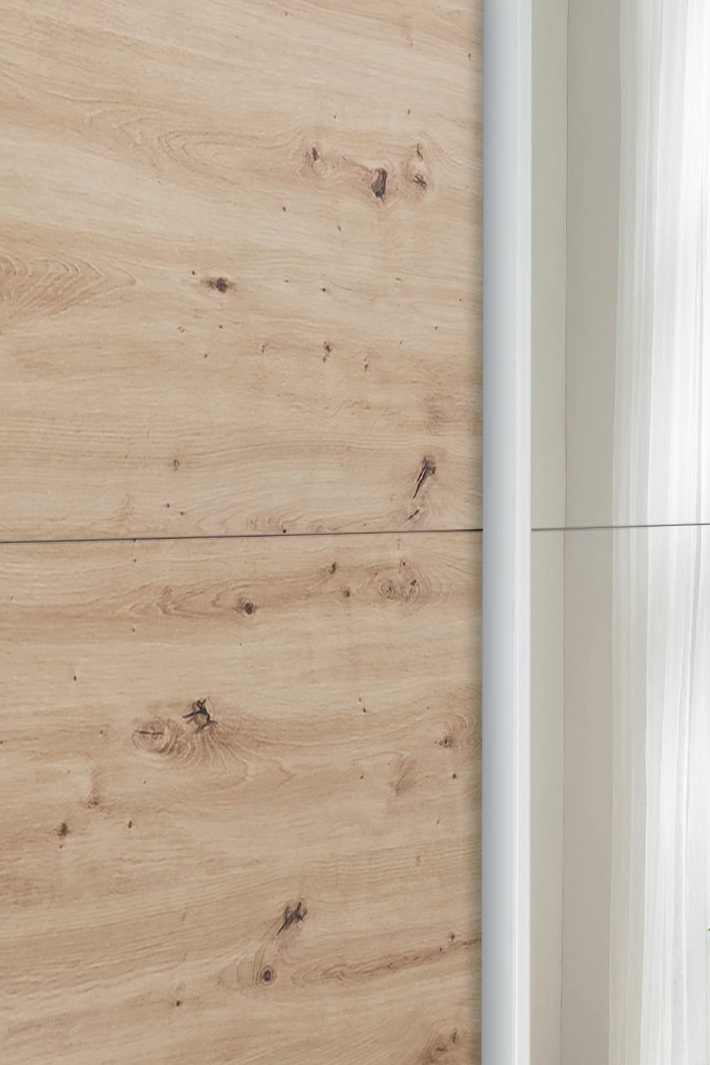 Composad Systema armadio 2 ante scorrevoli 200 specchio bianco rovere