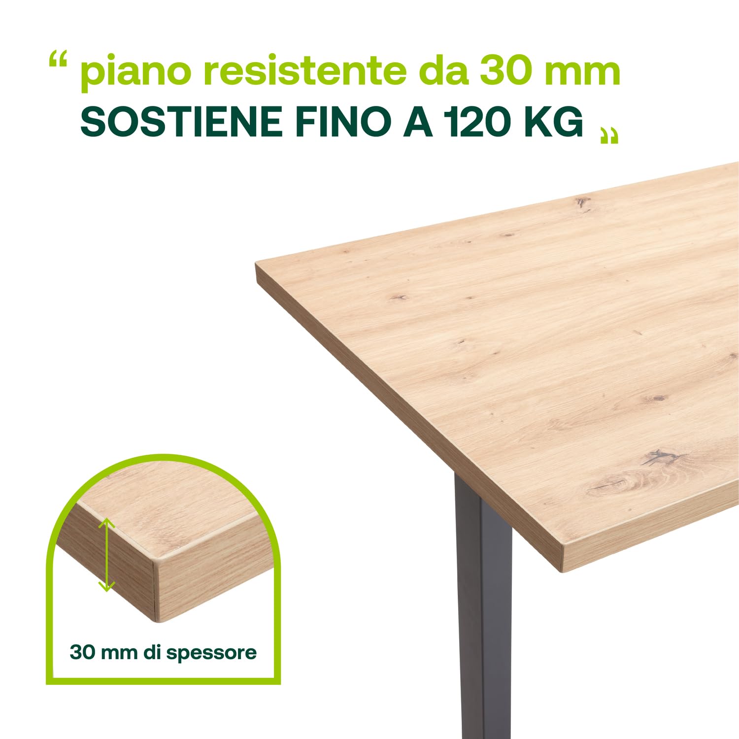 Composad Energia scrivania elettrica 150x69 rovere mielato altezza regolabile