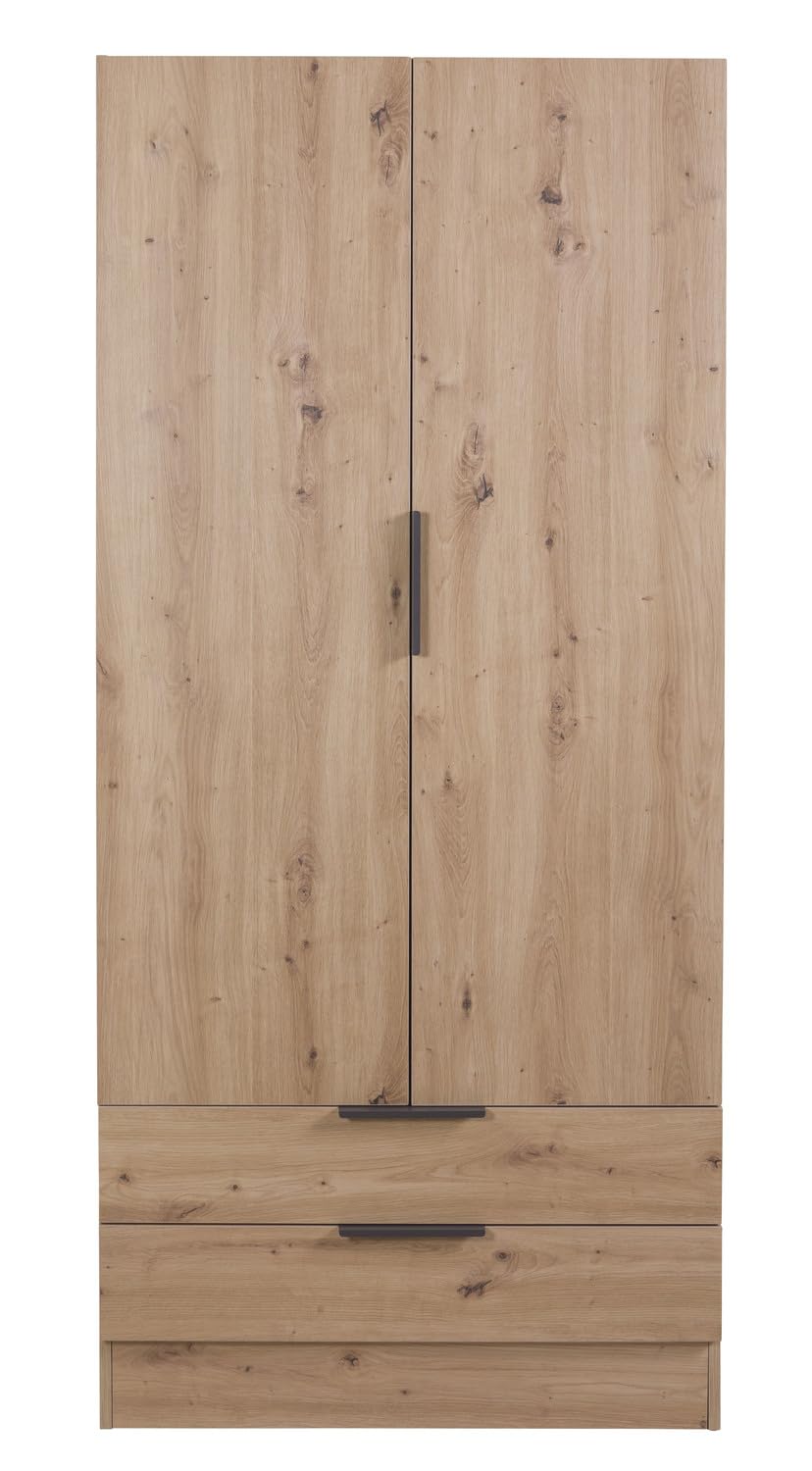 Composad Espresso Armadio 2 Ante 2 Cassetti Rovere Miele 82x184 cm