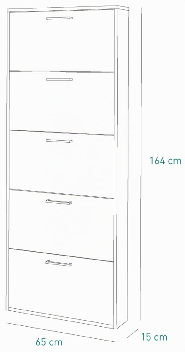 Composad Facile scarpiera 5 ribalte grigio cemento slim