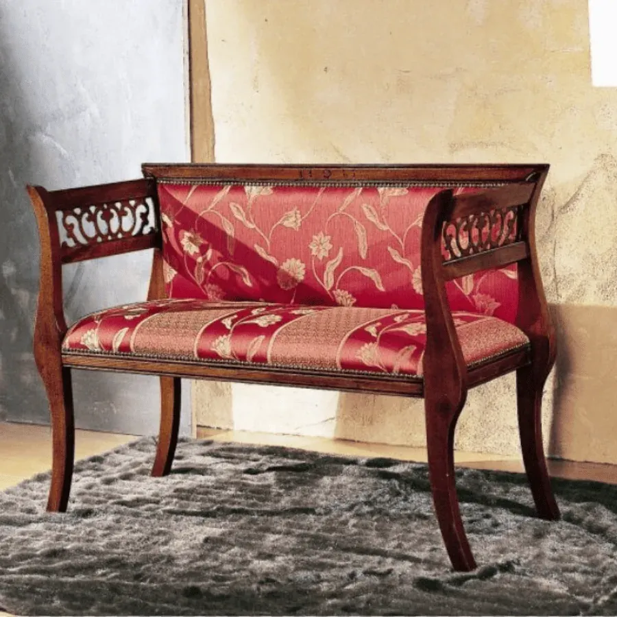 Epocantica Dora divanetto imbottito 111 cm legno a vista