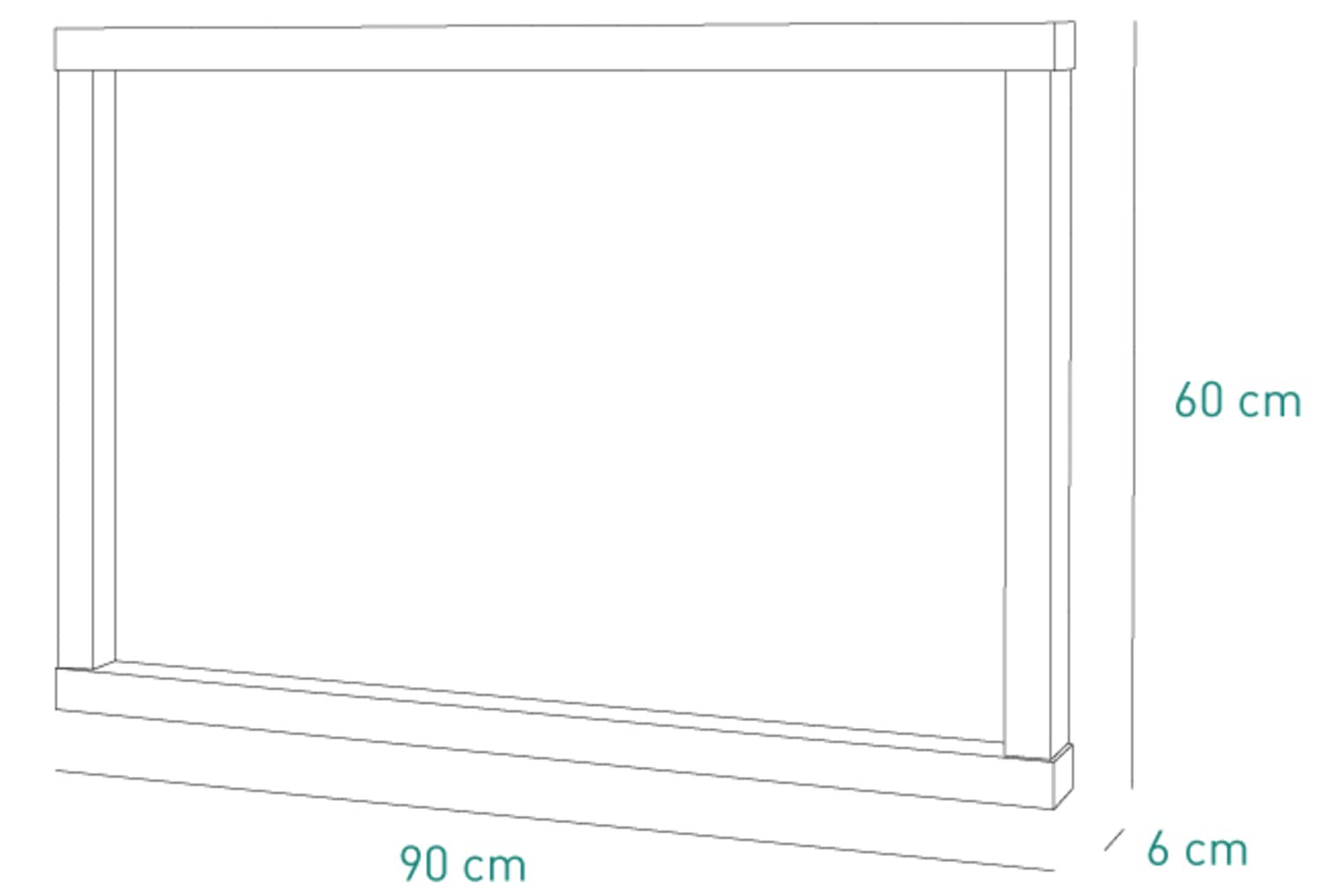 Composad Mundi specchio con cornice rovere 90x60