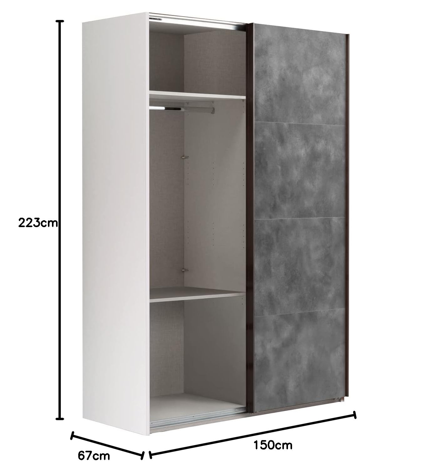 Composad Systema armadio 2 ante scorrevoli 150 bianco grigio tadao
