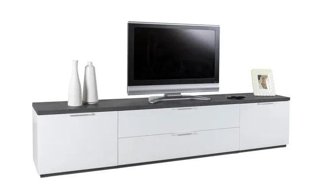Composad Mundi mobile porta tv 2 ante 2 ribalte bianco-grigio 240