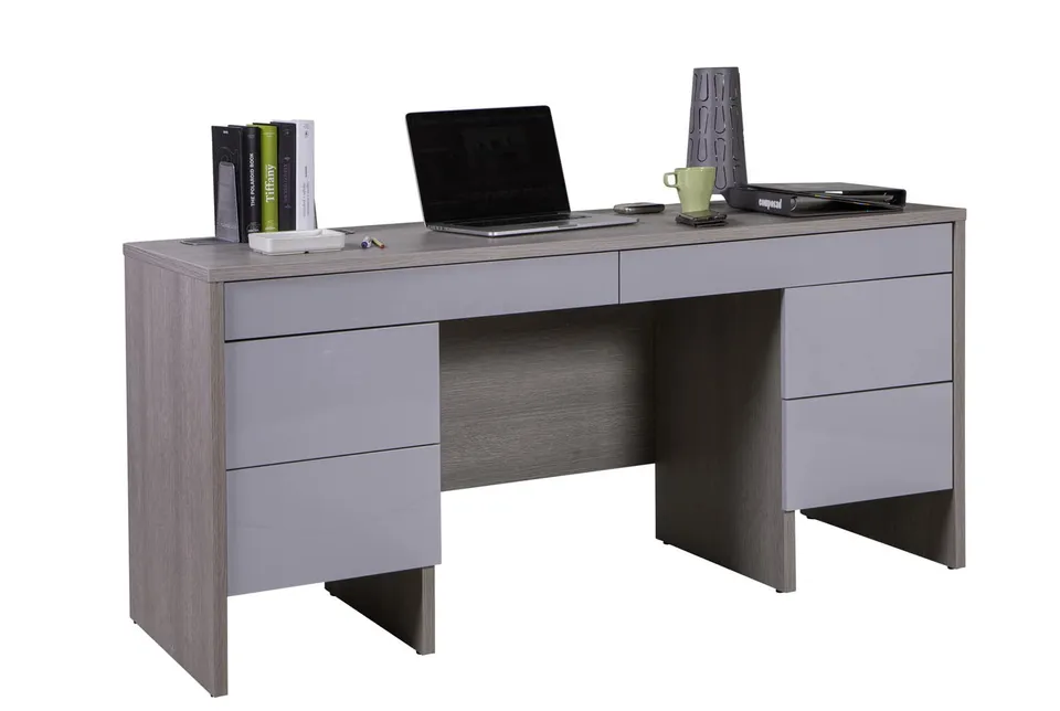 Composad Columbia scrivania 6 cassetti rovere glamour