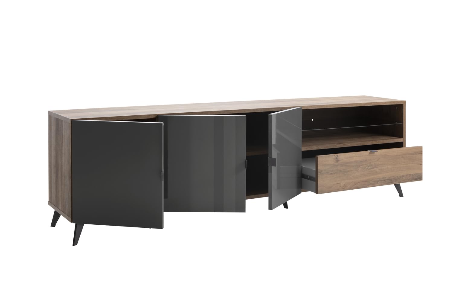 Composad Infinito mobile porta TV 3 ante noce e grigio