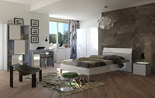 Composad Privilegio camera da letto 6 mobili grigio cemento e bianco