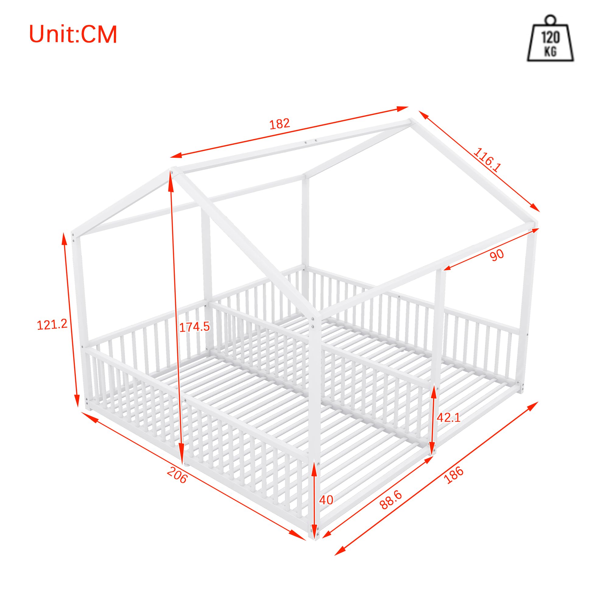 Dolamaní Letto Soppalco Bambini 90x200 Bianco Metallo
