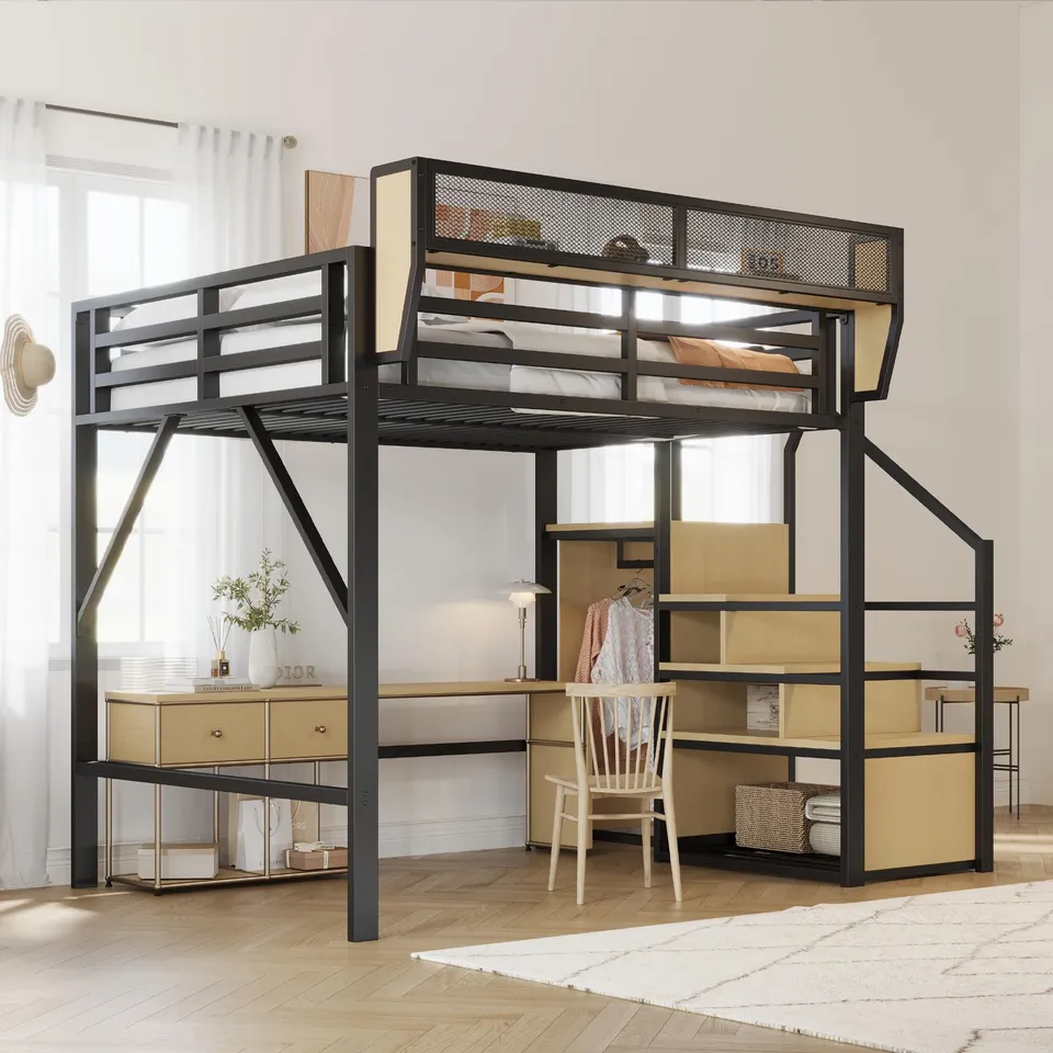 Dolamaní Letto a Soppalco 140x200 Metallo Nero