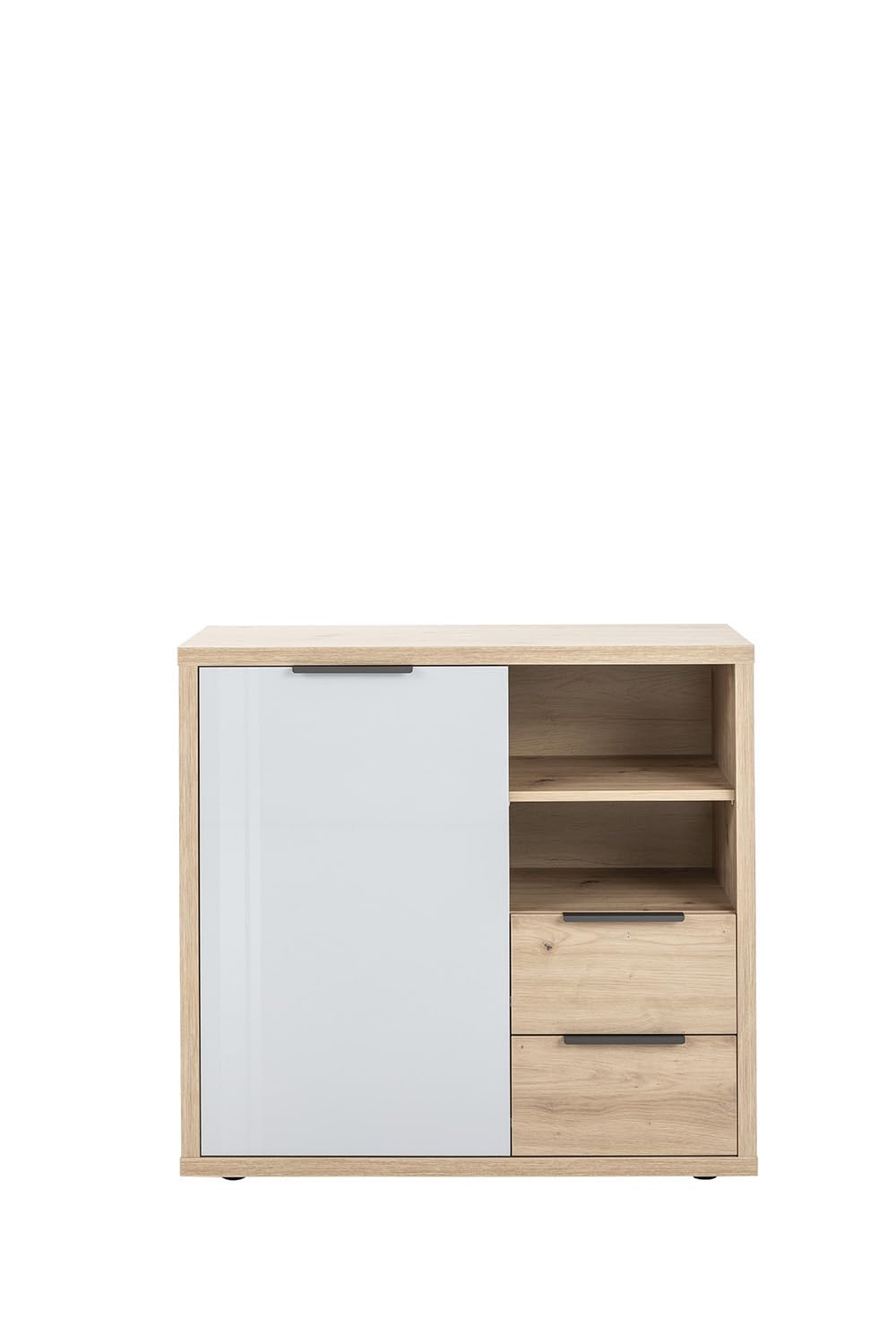 Composad Velata Mobile 1 Anta 2 Cassetti Rovere Grigio 91 cm