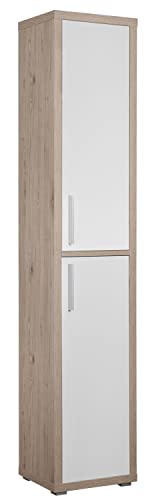 Composad Stampa libreria colonna 2 ante rovere bianco