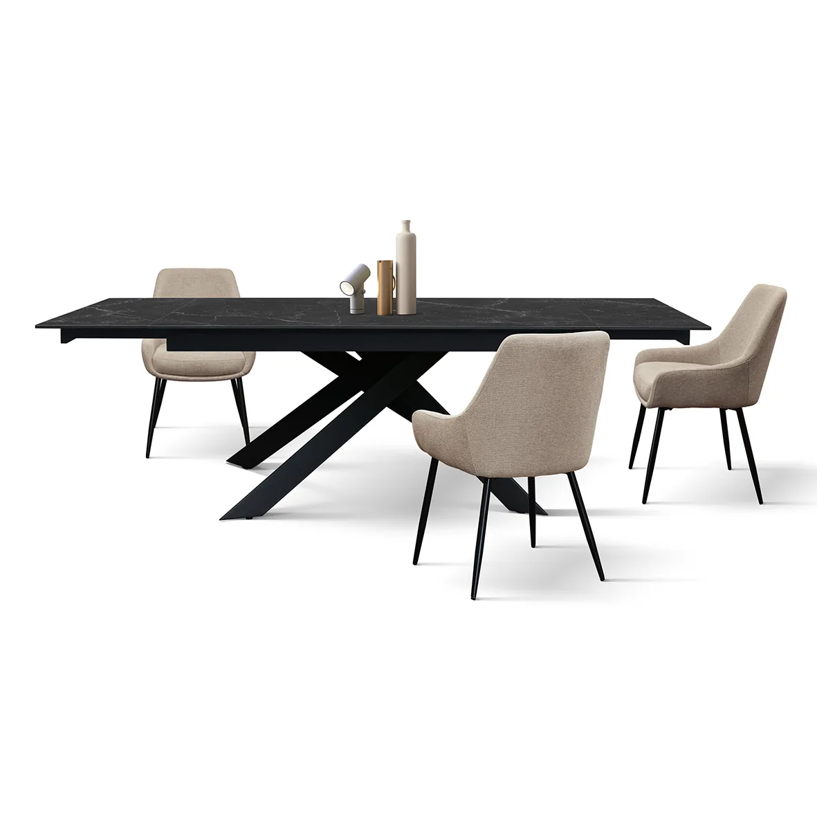 Epocantica Calacatta Black Lux Tavolo Allungabile Ceramica 12 Posti