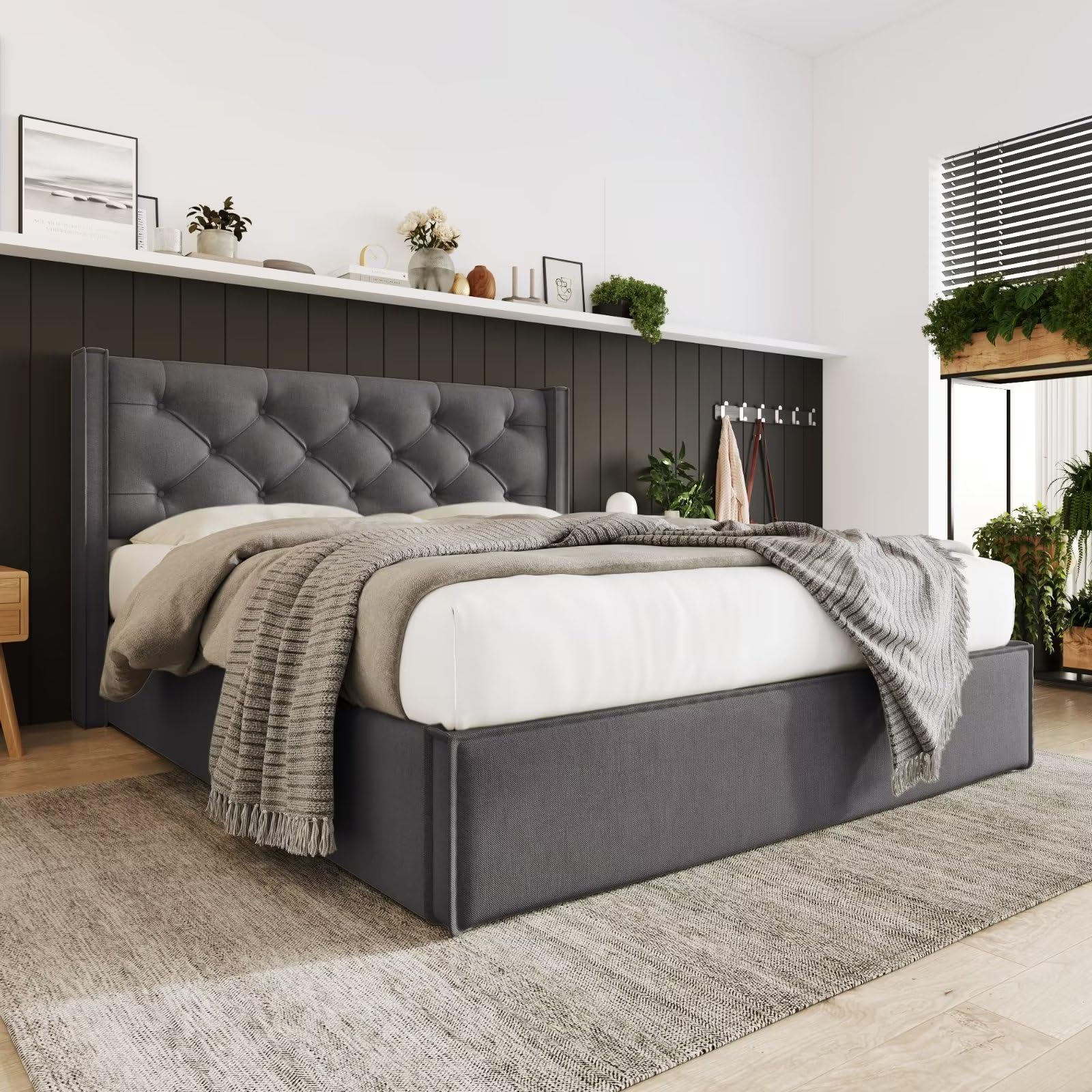 Dolamaní Letto contenitore 140x200 grigio con rete