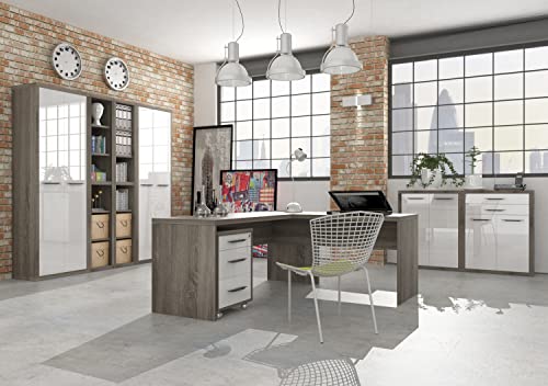 Composad Disegno ufficio completo 8 mobili rovere bianco