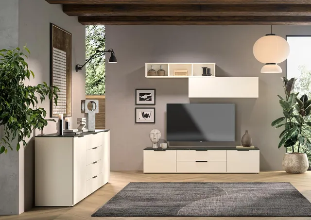 Composad Brina Soggiorno Completo Porta TV Grigio Cashmere 4 Pezzi