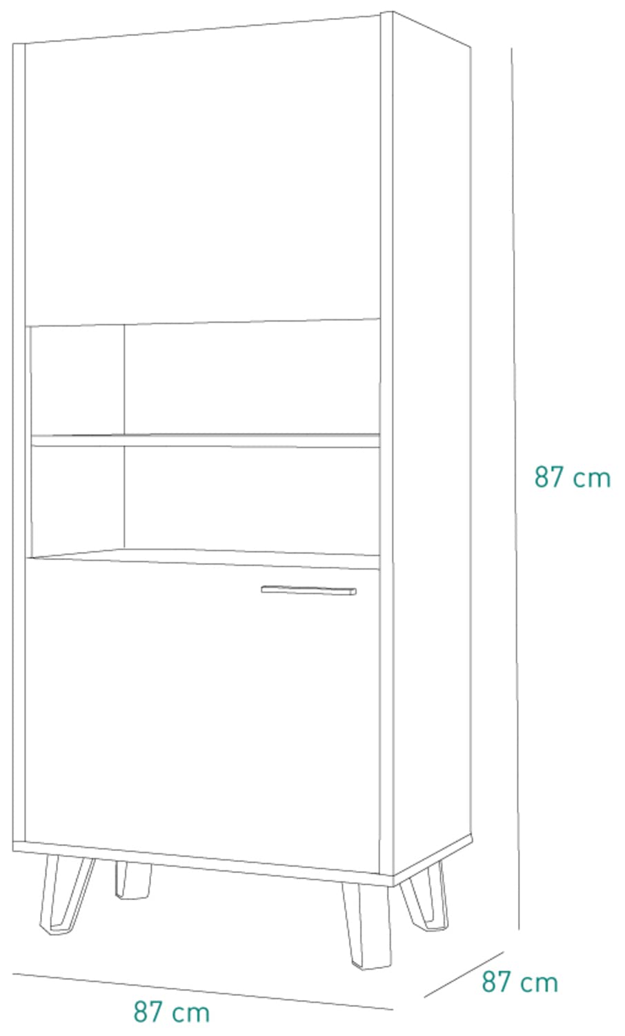 Composad Vitruvia Vetrina 1 Anta Rovere Miele Vetro