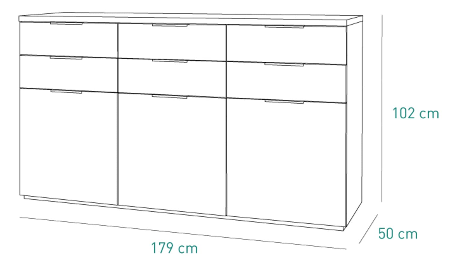 Composad Mundi Credenza 6 Cassetti 3 Ante Marmo Zebra Bianco