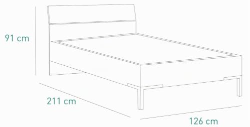 Composad Privilegio Letto Piazza e Mezza Bianco Laccato 120 cm