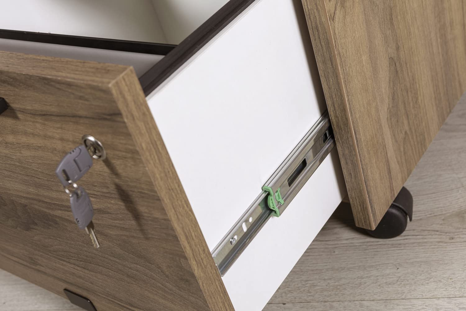 Composad Davinci Brera cassettiera 3 cassetti con chiave noce