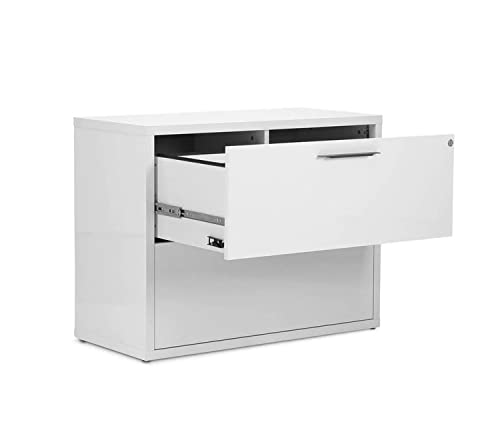 Composad cassettiera ufficio 2 cassetti serratura bianco laccato