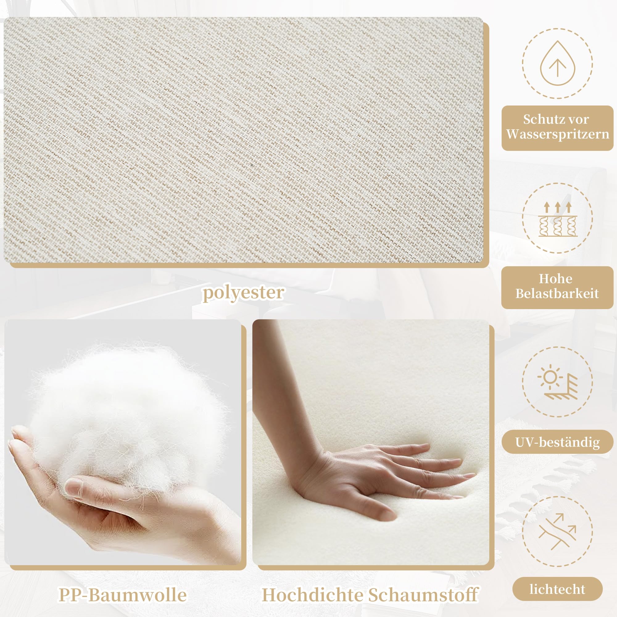 Dolamaní Set Giardino 7 Posti Divano Angolare Beige