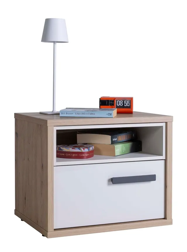 Composad MiPiace Comodino 1 Cassetto Rovere Mielato Grigio