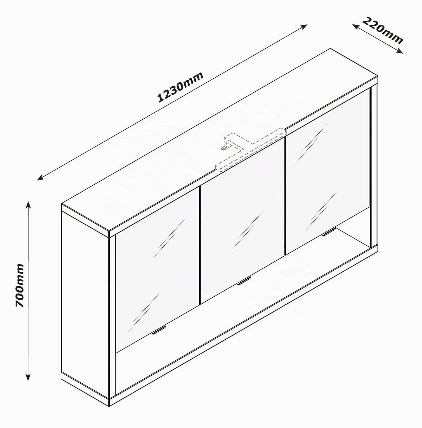 Composad Ladama Specchiera Pensile 3 Ante Rovere Mielato