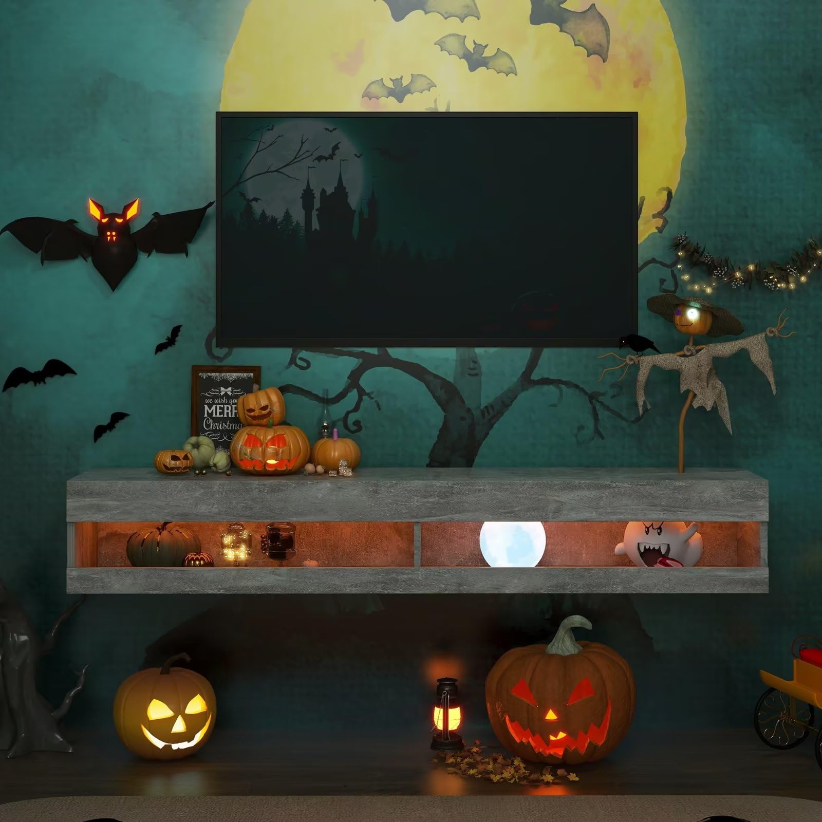 Dolamaní mobile TV grigio 140 cm sospeso