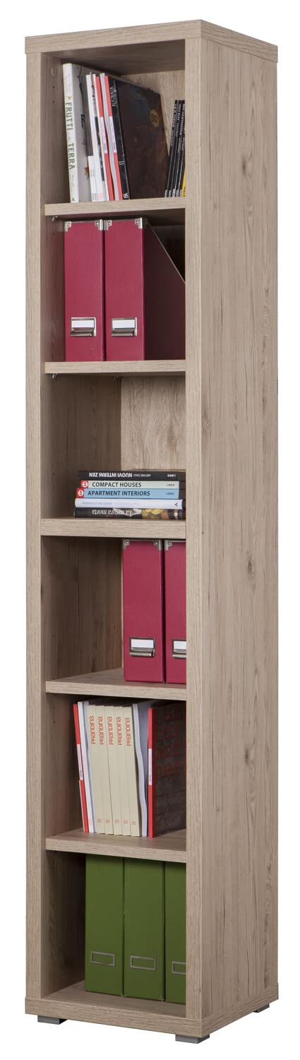 Composad Stampa Libreria Colonna 5 Ripiani Rovere 44 cm