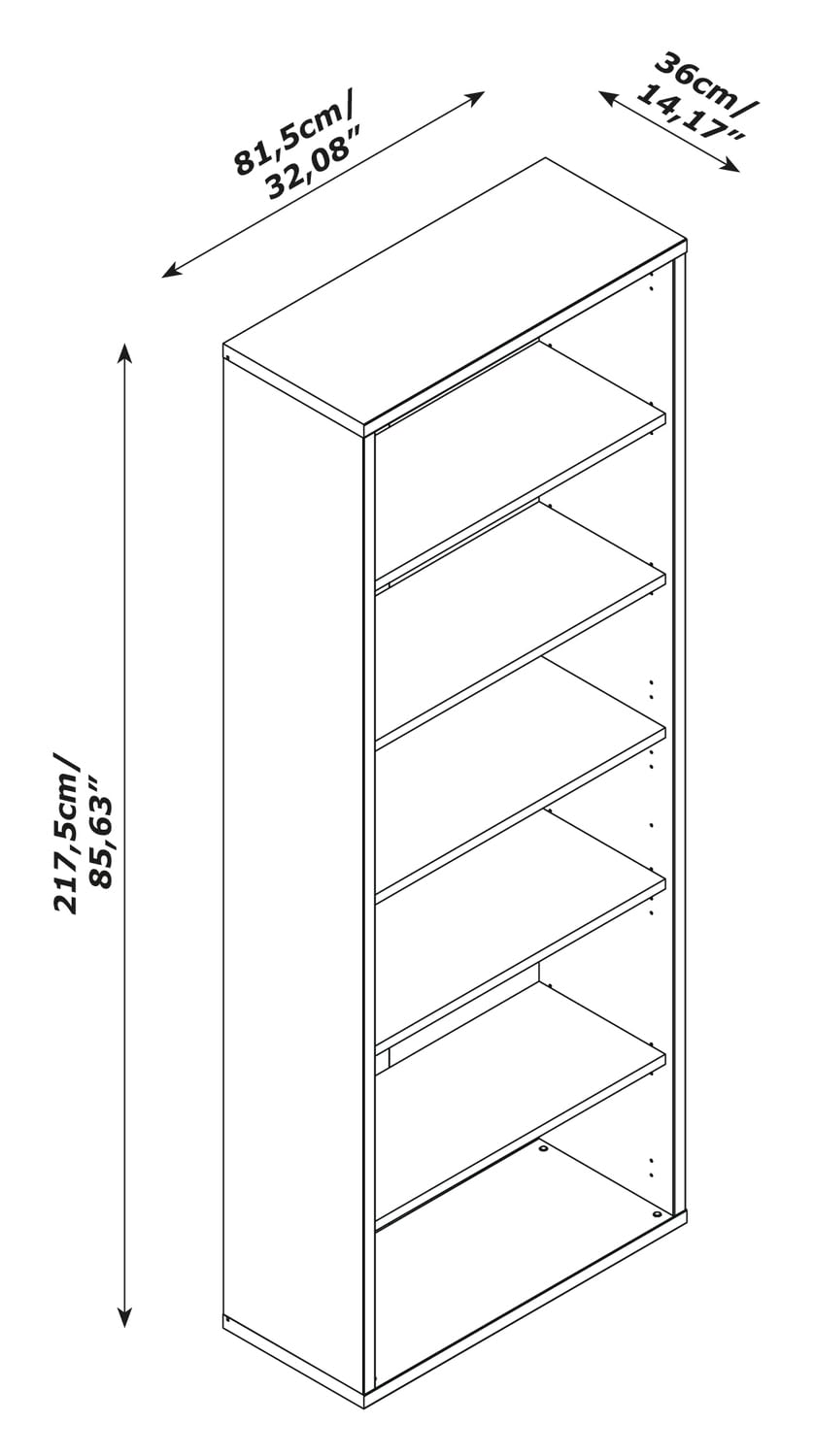 Composad Disegno B07 Libreria Aperta Bianco Laccato 82 cm