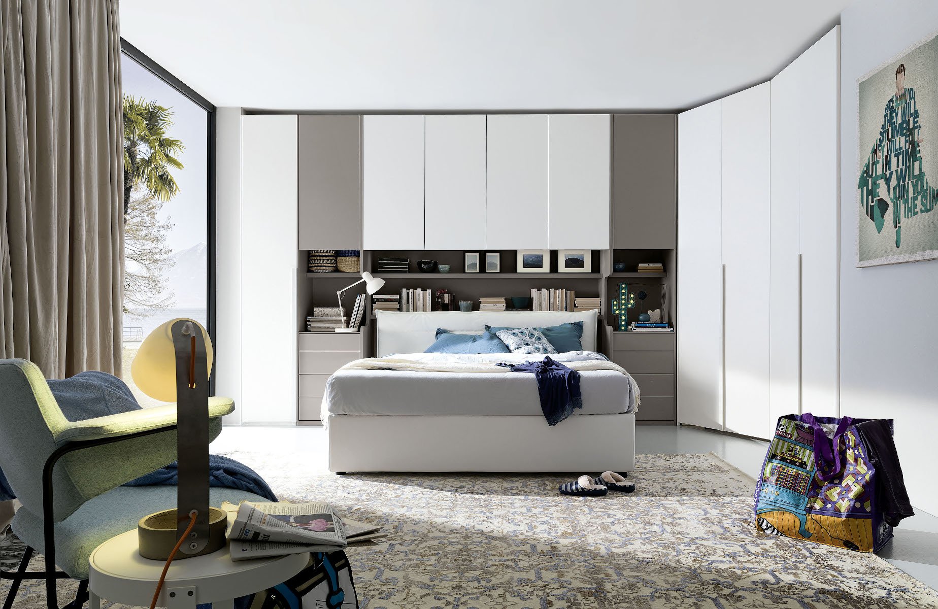 S75 I Prodigi Letto e armadio parete cameretta legno