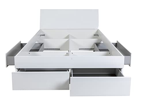 Composad Storage Letto 1 Piazza e Mezza 4 Cassetti Bianco 120x200