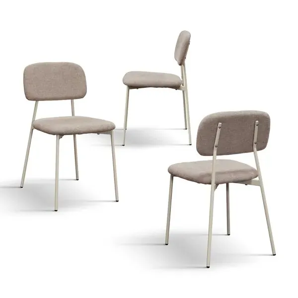 EPOCANTICA Sedia Imbottita Tessuto Set 4 Pezzi Grigio Metallo