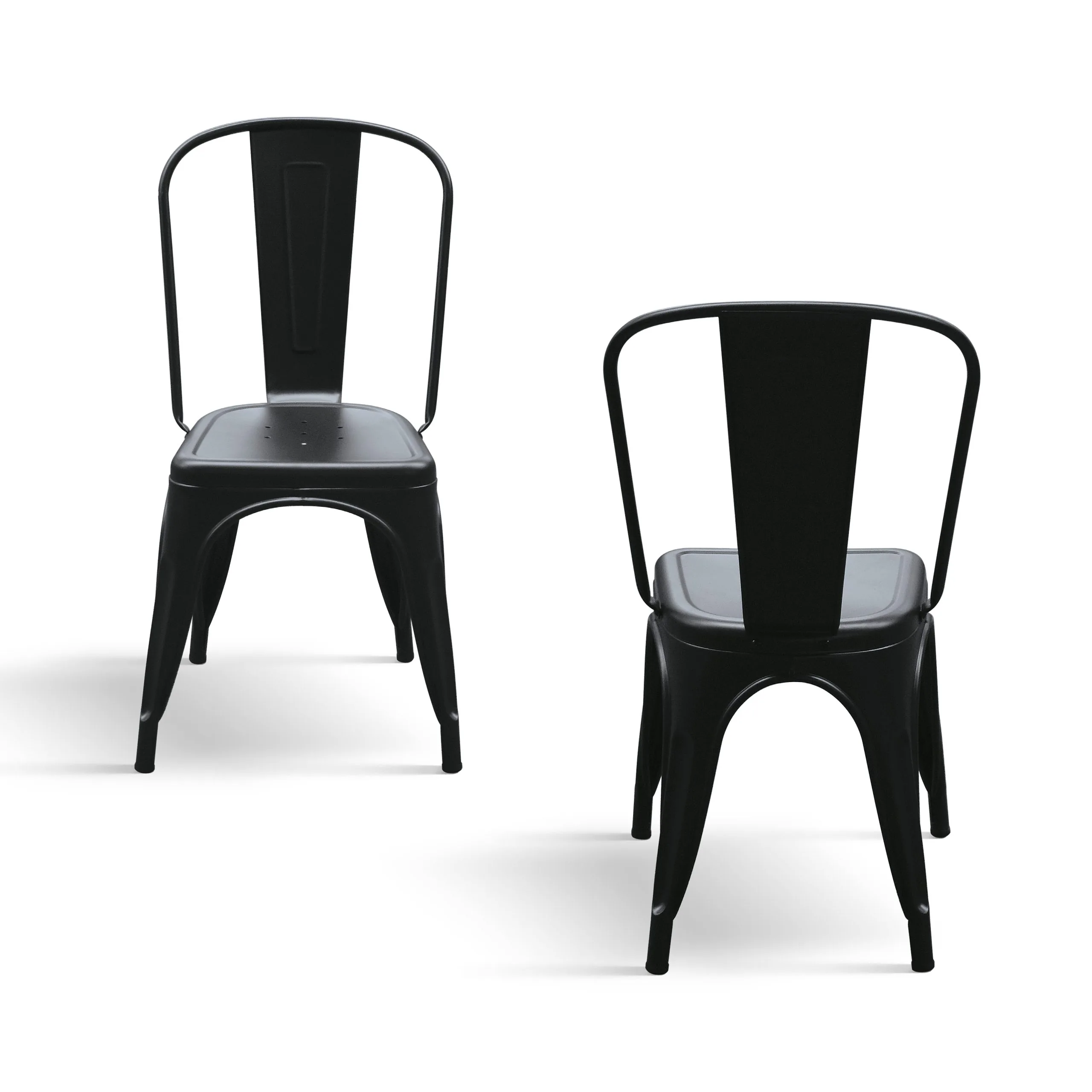 Epocantica sedia metallo schienale set 4 pezzi grigio