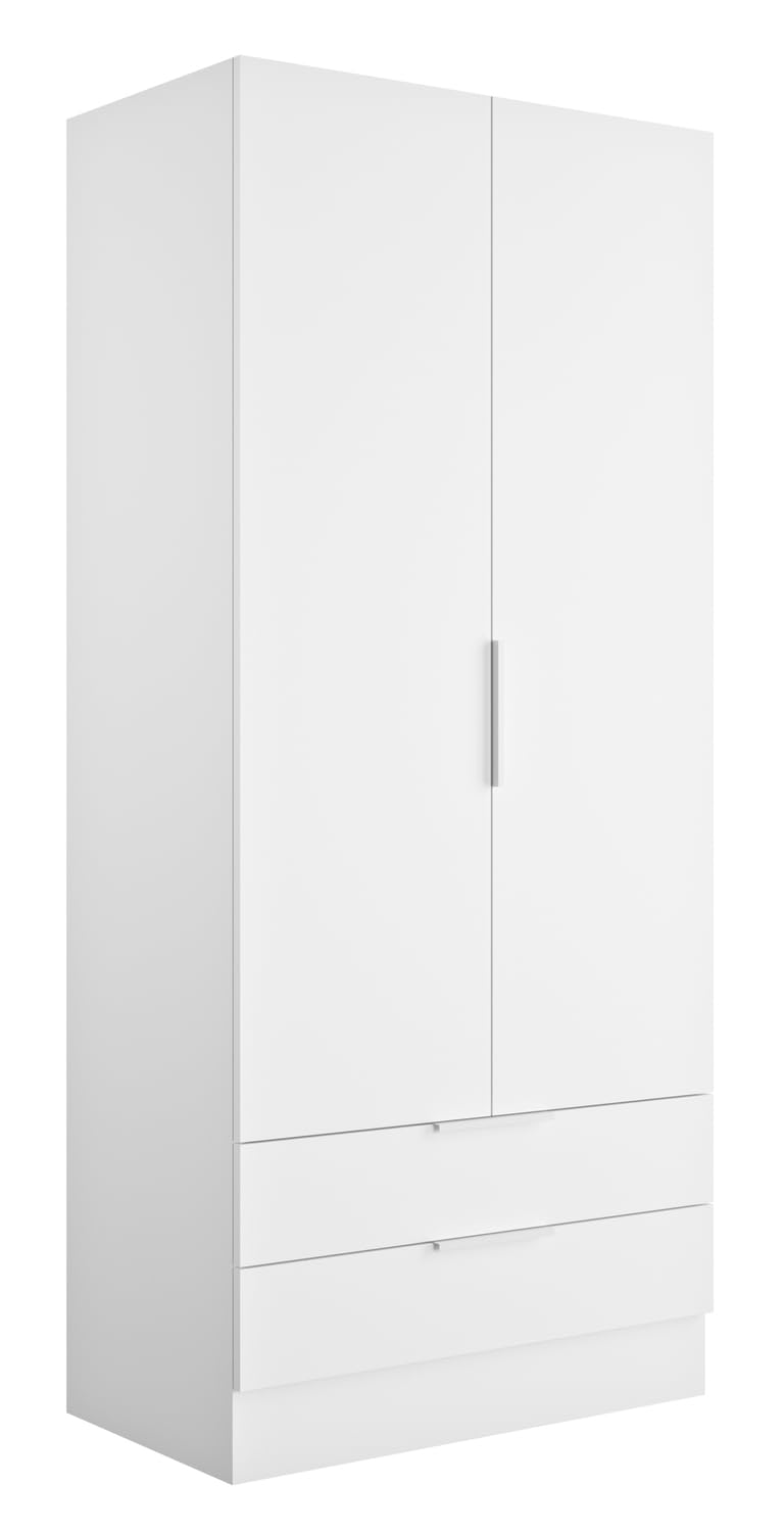 Composad Espresso Armadio 3 Ante 2 Cassetti Bianco 119x184 cm K04
