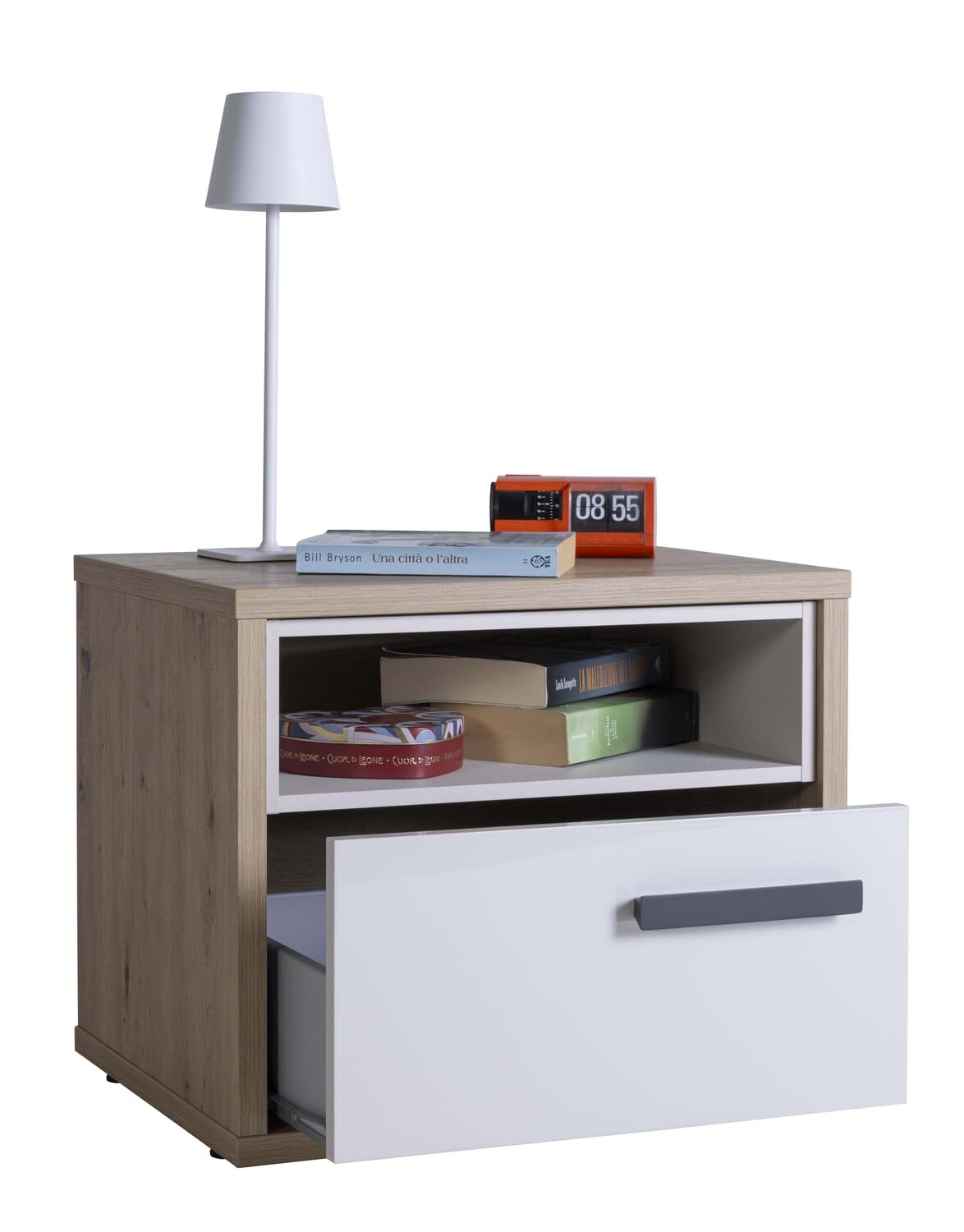 Composad MiPiace Comodino 1 Cassetto Rovere Mielato Grigio
