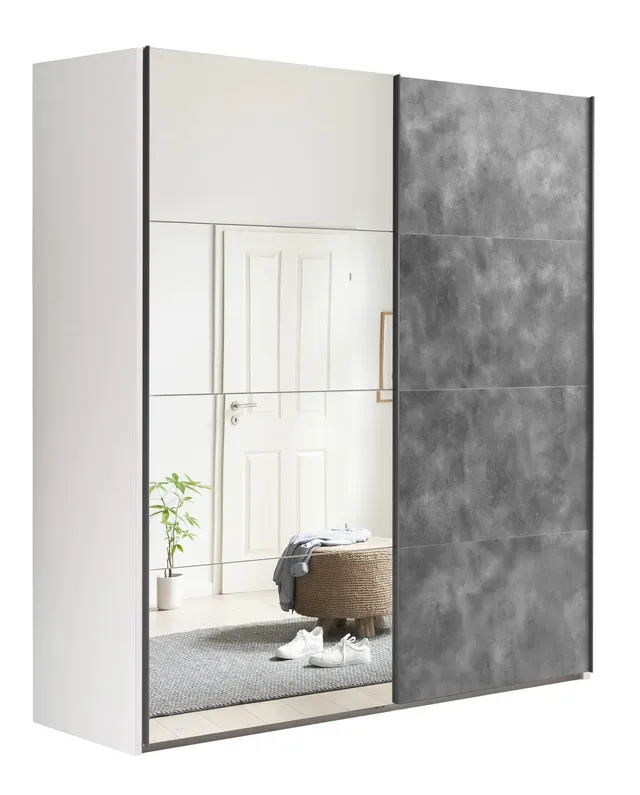 Composad Systema 200x223x67 armadio 2 ante scorrevoli specchio grigio
