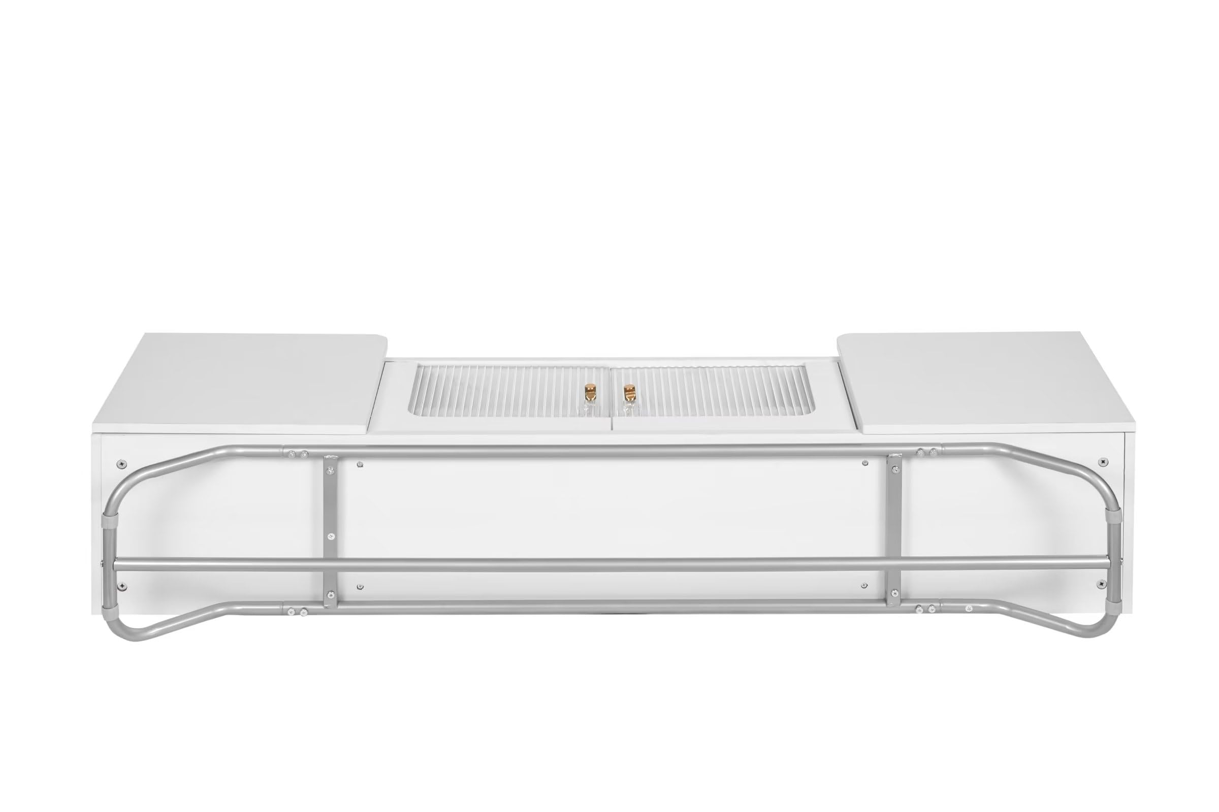 Dolamaní Mobile TV 150 cm Bianco Ante Vetro Effetto Marmo