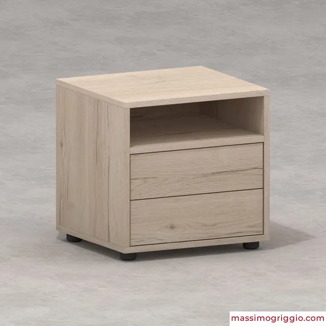 Massimo Griggio Small comodino 2 cassetti con vano nobilitato