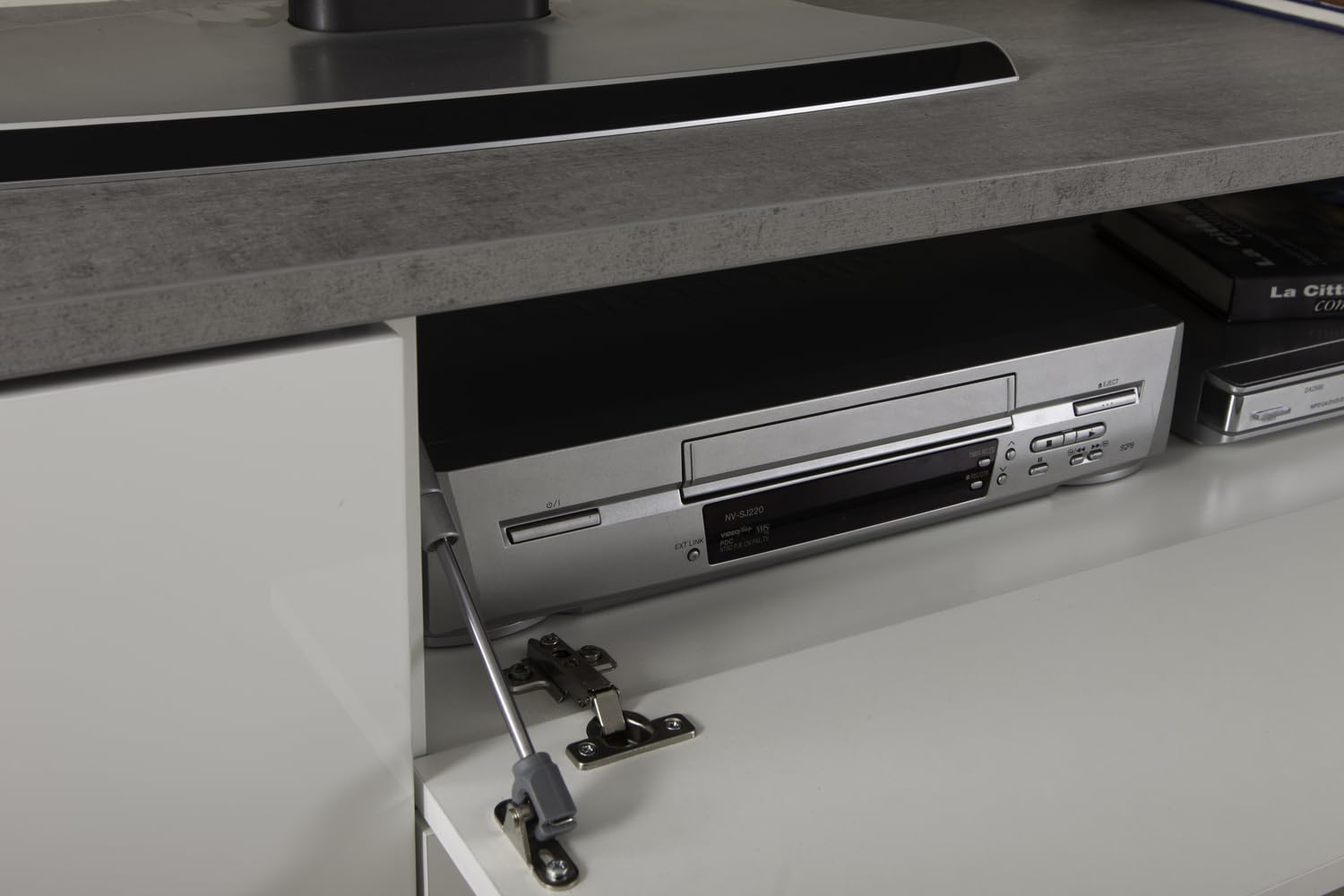 Composad Privilegio Mobile TV 200 cm Cemento Bianco 2 Ante