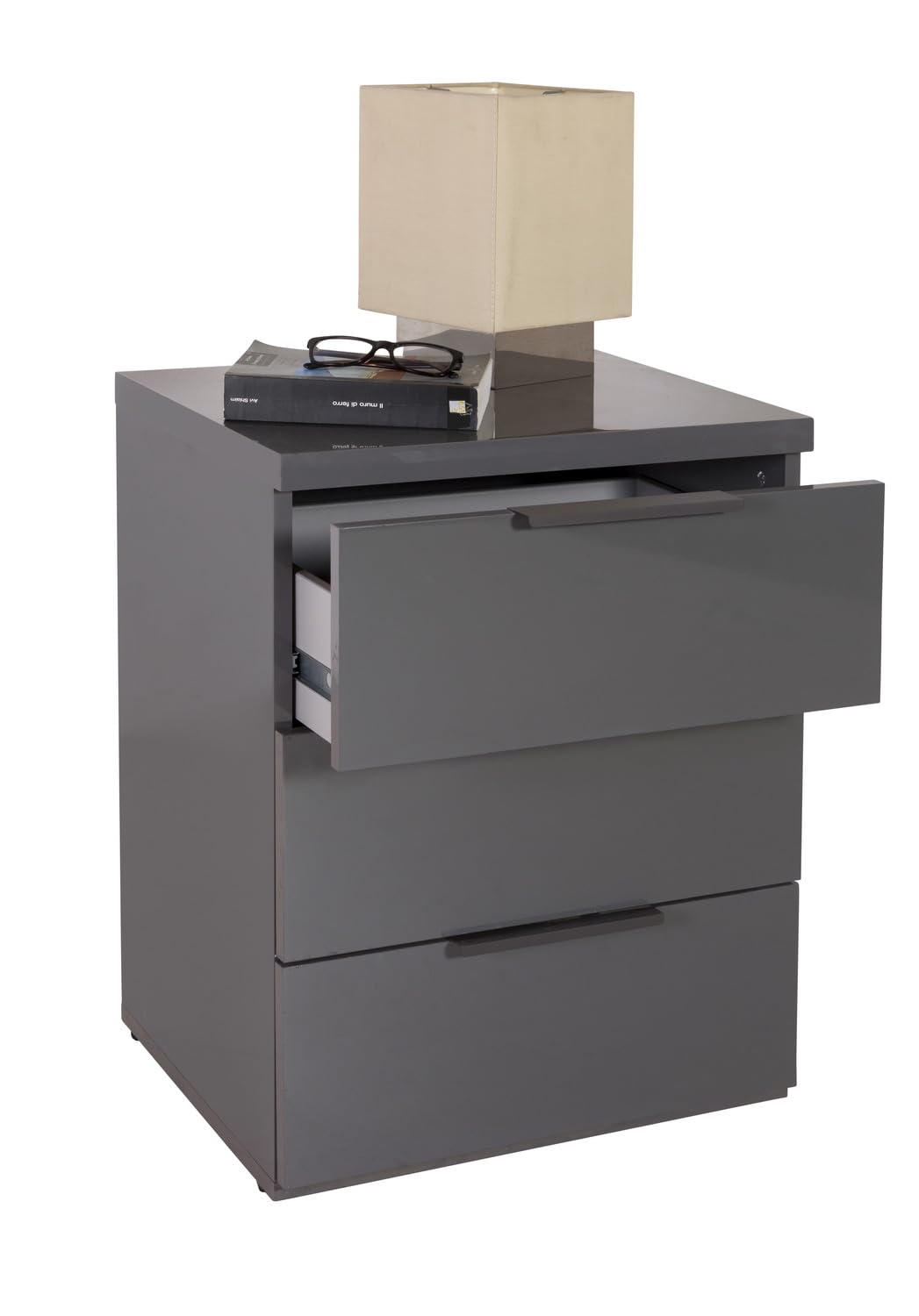 Composad Mundi 3 Cassetti Comodino Grigio Titanio 49 cm