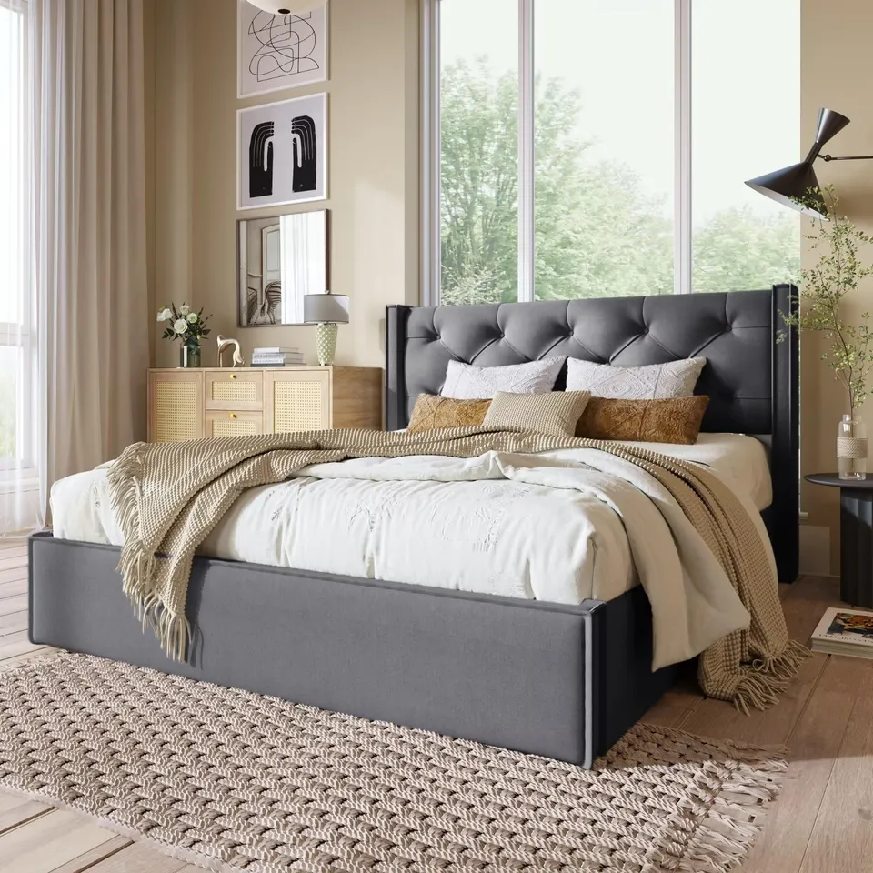 Dolamaní Letto contenitore 140x200 grigio con rete