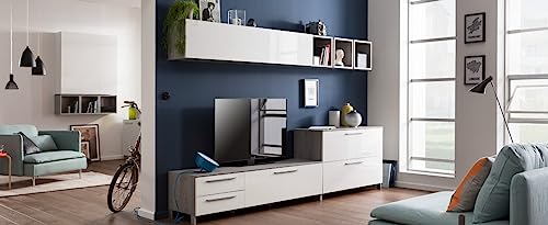 Composad Modello Pensile Verticale 35x110 Bianco e Cemento