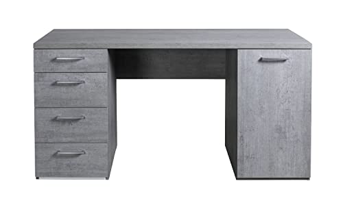 Composad Moneta scrivania 145 grigio cemento 4 cassetti