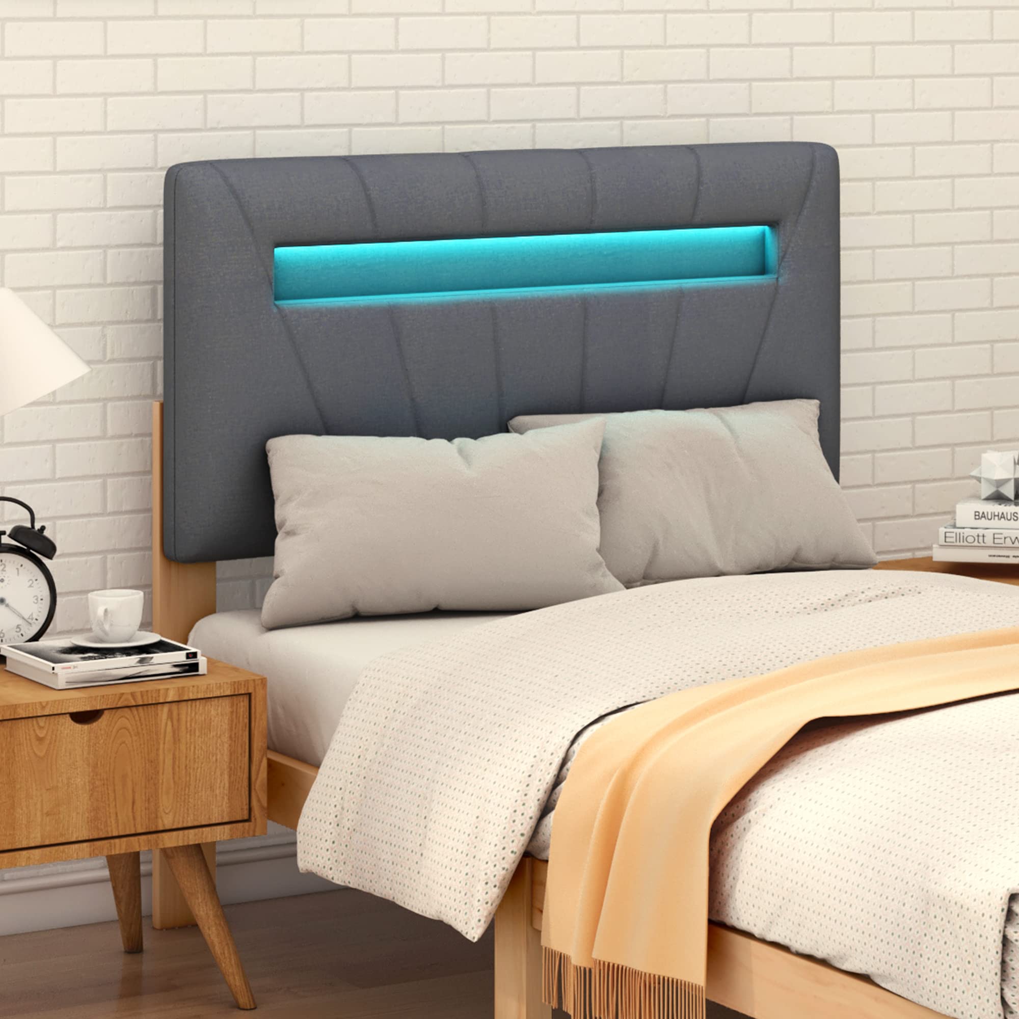 Dolamaní letto singolo 90x200 legno testiera imbottita