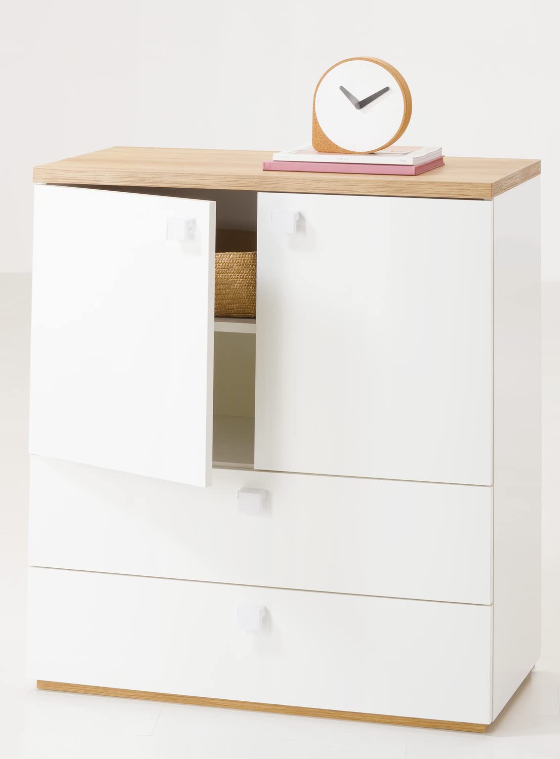 Composad Globo mobile contenitore rovere bianco 90x100 cm