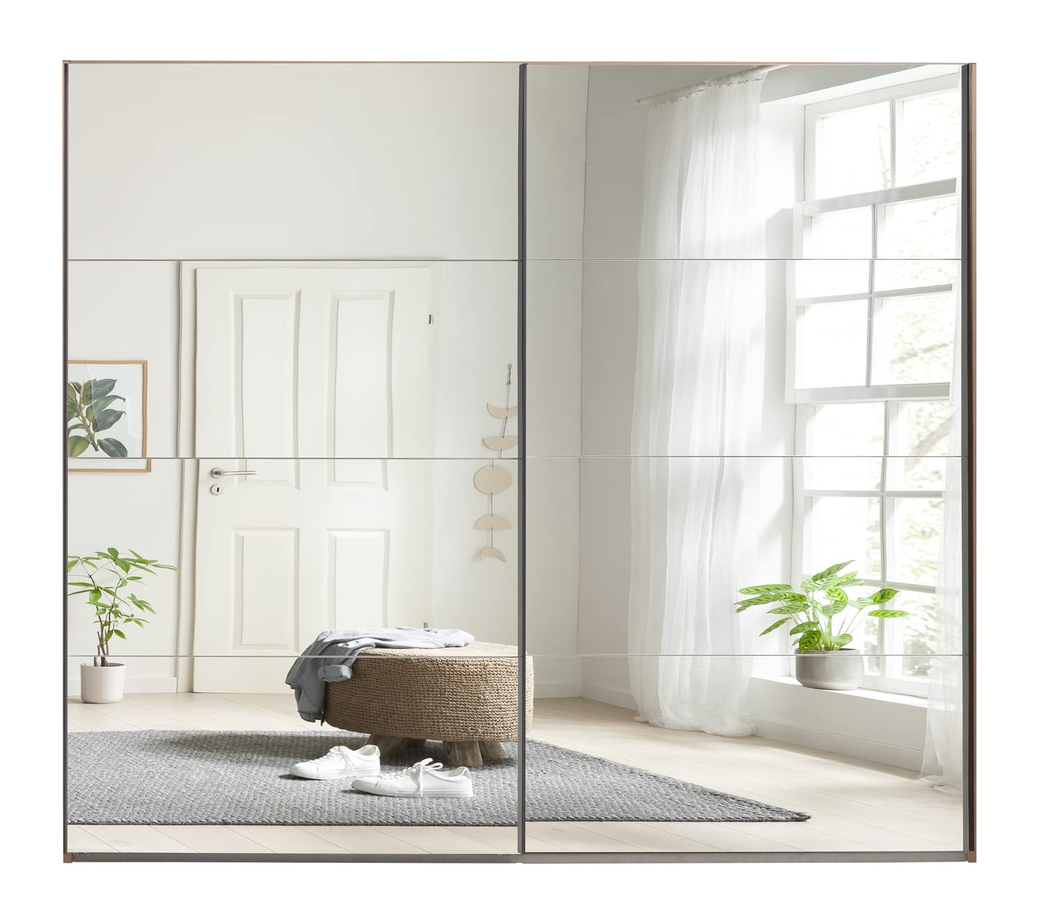 Composad Systema Armadio Scorrevoli 250 cm specchio rovere