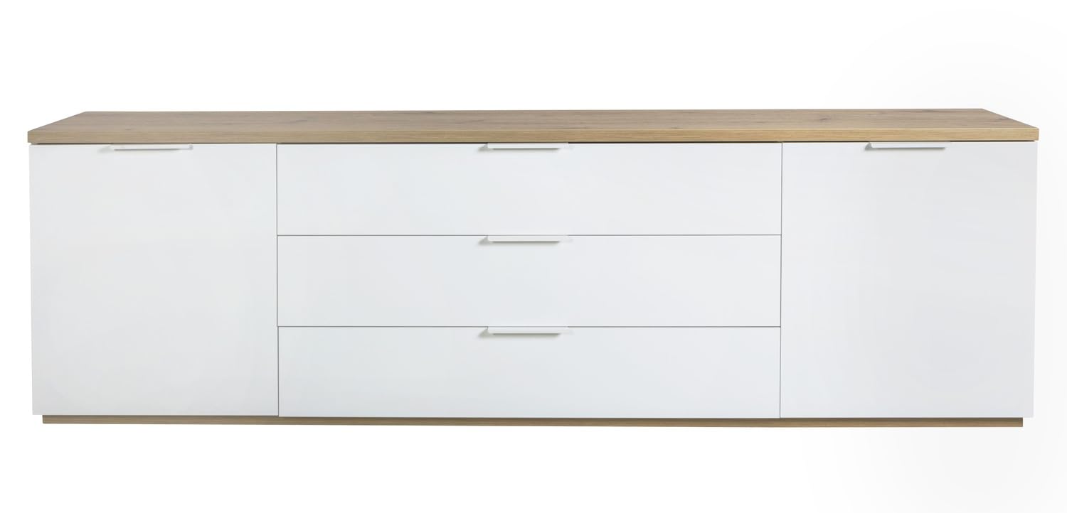 Composad Mundi 2 Ante 3 Cassetti Mobile Porta TV Rovere Bianco