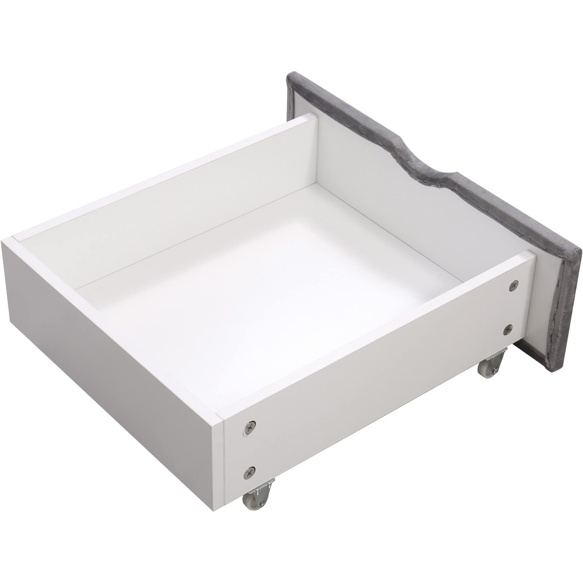 Dolamaní Letto matrimoniale 140x200 velluto grigio con 4 cassetti
